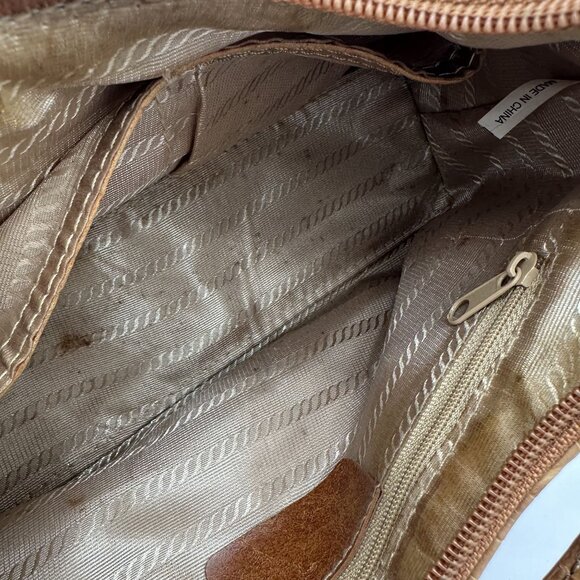 Vintage Nyc Croc Embossed Leather Shoulder Handbag With Chain Straps - Picture 7 of 7